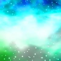 Light Blue, Green vector background with small and big stars.