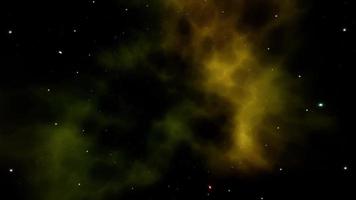 voler dans l'espace galaxie de la nébuleuse jaune video