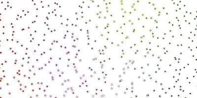 Dark Multicolor vector background with small and big stars.