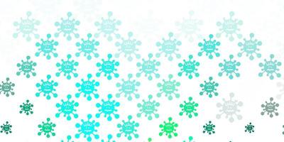 Light Green vector backdrop with virus symbols.