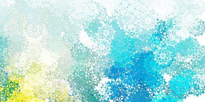 Light blue, yellow vector layout with beautiful snowflakes.