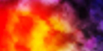 Light Pink, Yellow vector background with clouds.