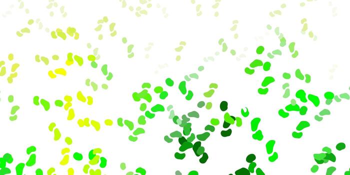 Fondo de vector verde claro, amarillo con formas aleatorias.