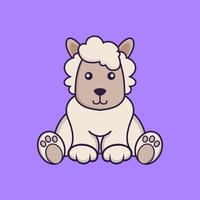 Cute sheep is sitting. vector