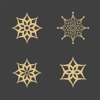 Geometric arabic ornamental symbols template vector