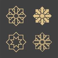 Geometric arabic ornamental symbols template vector