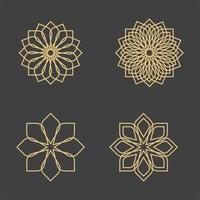 Geometric arabic ornamental symbols template vector