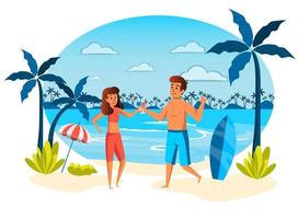 Summer vacation isolated scene vector