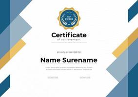 clean certificate of achievement template vector