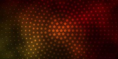 Dark Green, Yellow vector background with small and big stars.