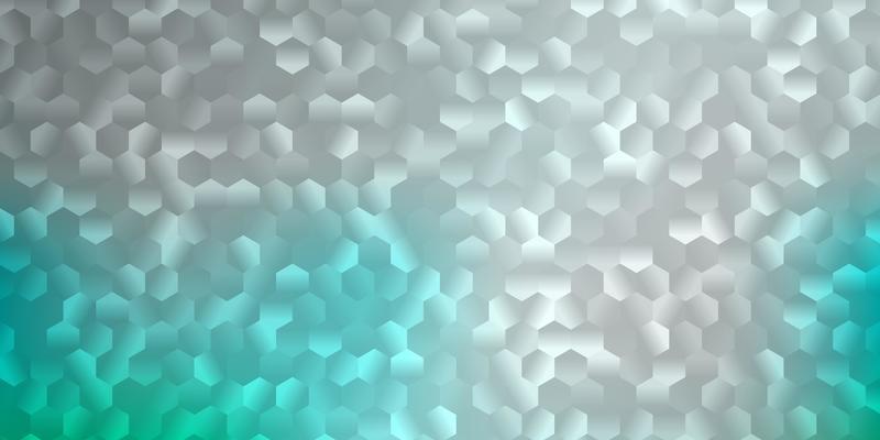 Light blue, green vector pattern with hexagons.