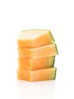 Cantaloupe melon on white background photo