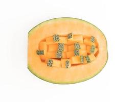 Cantaloupe melon on white background photo