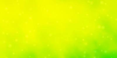 Light Green, Yellow vector background with small and big stars.