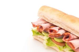 Ham and salad submarine sandwich photo