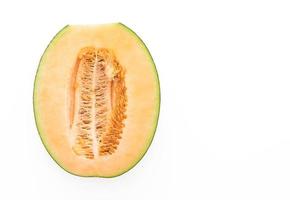 Cantaloupe melon on white background photo