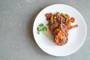 Pork chop steak on the table photo