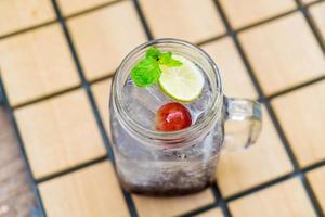 Grape soda mint on the table photo