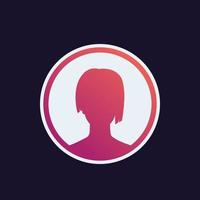 profile placeholder, default avatar, girl vector