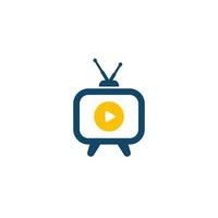 tv with antenna icon vector