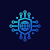 secure network and online security vector icon