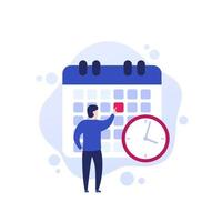 set a deadline, time management vector concept