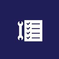 service list icon with checklist and wrench vector