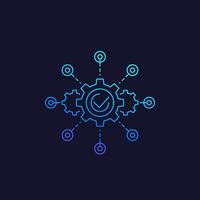 software integration, test automation icon, linear vector