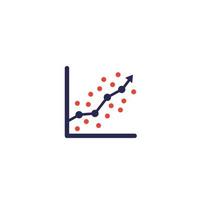 regression analysis icon with graph vector