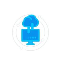 sync with cloud icon, data upload, and synchronization vector