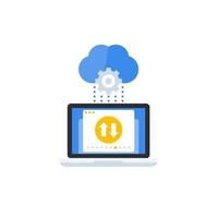 sync with cloud, data transfer vector icon