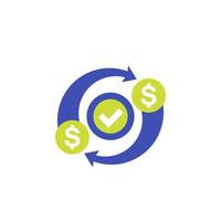 costs optimization, efficiency icon on white vector