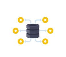 database and data storage vector icon