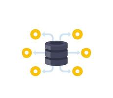 database and data storage vector icon