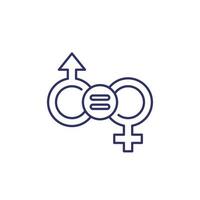 gender equality, equal rights line icon vector