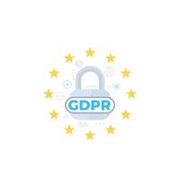 gdpr, ilustración de vector de regulación general de protección de datos