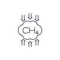 methane emissions reduction line icon vector