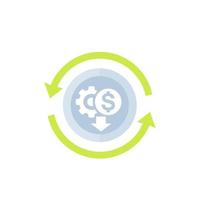 cost reduction vector icon on white