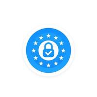 gdpr, icono de vector de regulación general de protección de datos