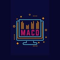 MACD trading indicator vector icon