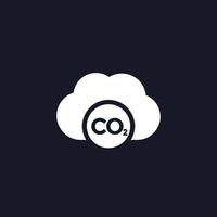 co2, carbon emissions cloud icon, vector