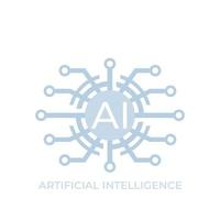 Artificial intelligence, AI technology vector icon