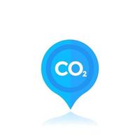 co2, carbon emissions marker vector