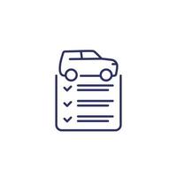 car maintenance, service list line icon vector