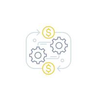 costs optimization, business efficiency vector line icon