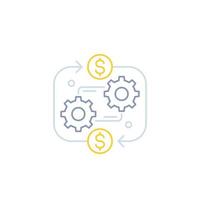 costs optimization, business efficiency vector line icon