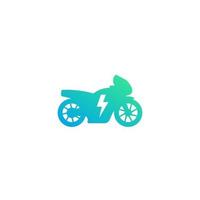 icono de vector de motocicleta eléctrica en blanco