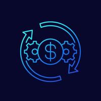 cost effective, optimization and efficiency line vector icon
