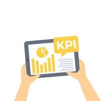 kpi y analítica empresarial, indicadores clave de rendimiento vector