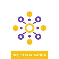 decentralization vector icon, logo